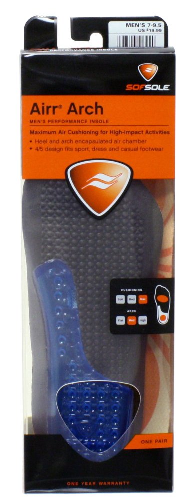 Sof Sole Airr Arch Performance Insoles - Men's 10-12.5
