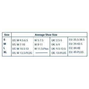 Socks sizing chart